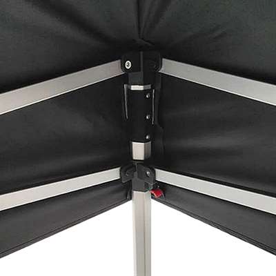 Eventzelt Lux, 2 x 2 m, Alu/Silber mit schwarzem Dach